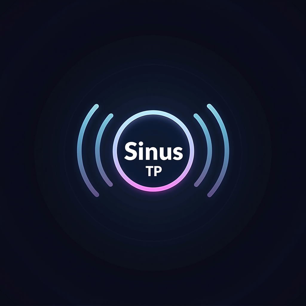 Sinus TP logo - mobile testing and quality assurance symbol with signal waves representing connectivity testing in Singapore